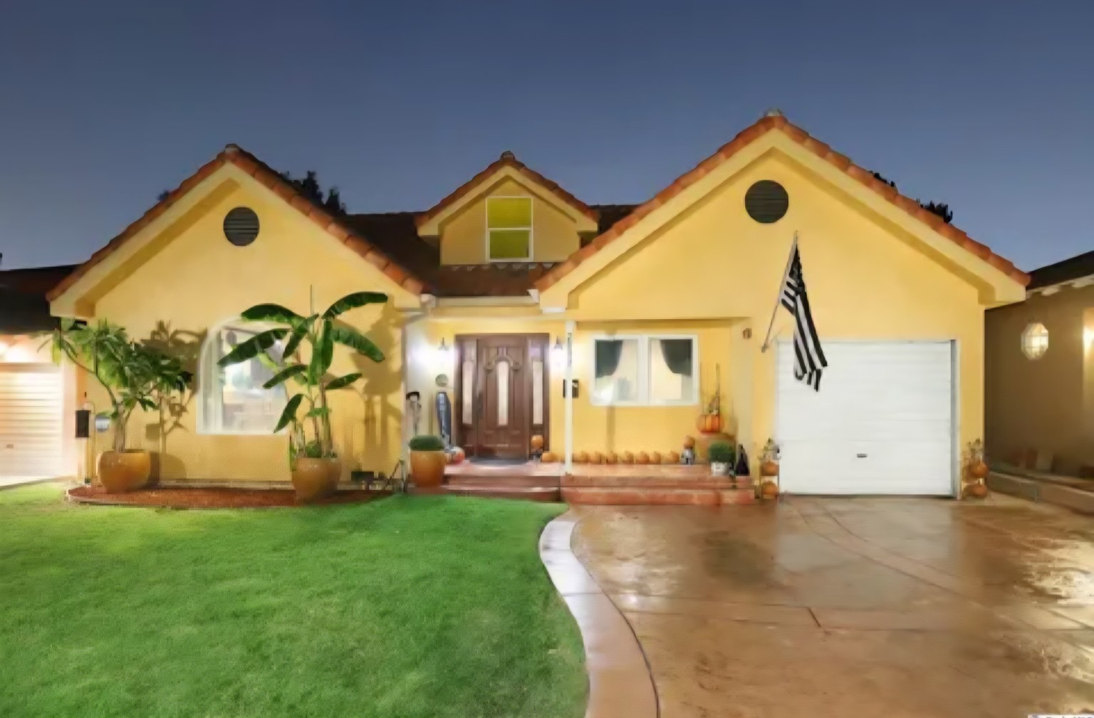 Full home remodel in Burbank, CA — front exterior at dusk