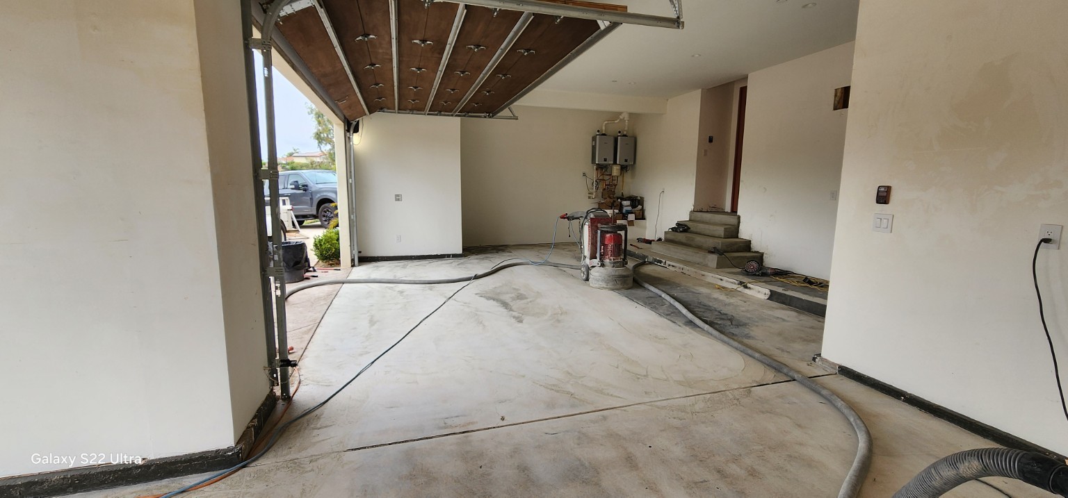 Westlake Village interior during remodeling with exposed ceiling framing